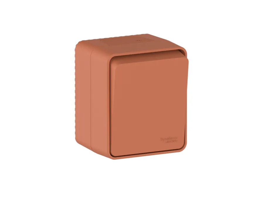 ATLASDESIGN PROFI IP54 О/У 1-клавишный ВЫКЛЮЧАТЕЛЬ КНОПОЧНЫЙ, сх.1, 10А, ТЕРРАКОТОВЫЙ