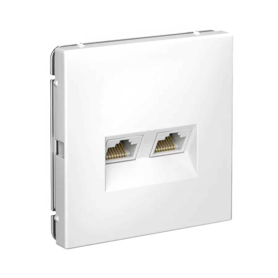 ArtGallery РОЗЕТКА двойная компьютерная RJ45+RJ45, кат.6А, механизм, БЕЛЫЙ 2
