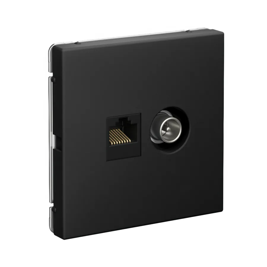 ArtGallery РОЗЕТКА двойная ТВ + компьютерная RJ45, кат. 5Е, КАРБОН 2