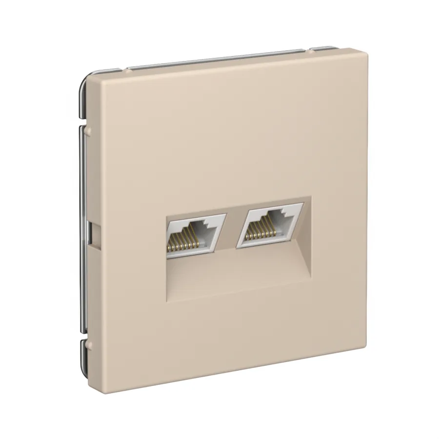 ArtGallery РОЗЕТКА двойная компьютерная RJ45+RJ45, кат. 5е, механизм, ПЕСОЧНЫЙ 2