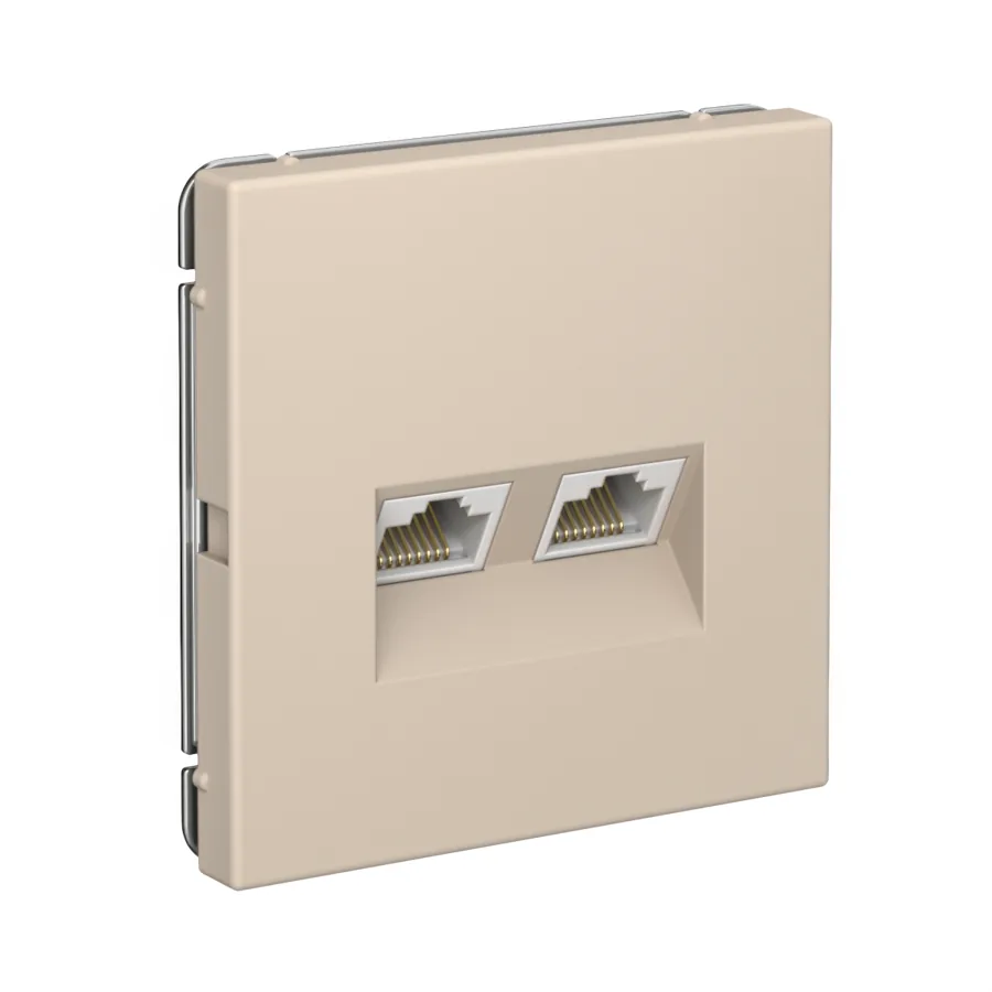 ArtGallery РОЗЕТКА двойная компьютерная RJ45+RJ45, кат.6А, механизм, ПЕСОЧНЫЙ 2
