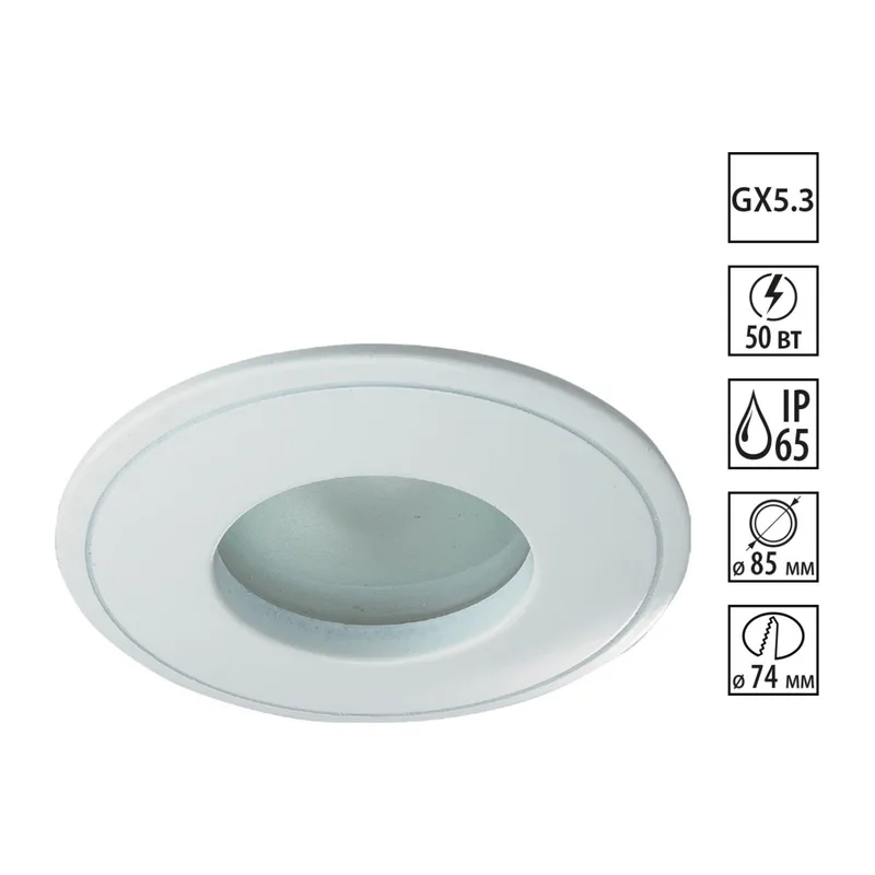 369305 SPOT NT09 601 белый свет Встраиваемый НП светильник IP65 GX5.3 50W 12V AQUA
