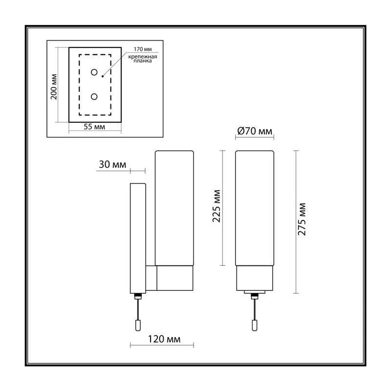 2660/1W DROPS ODL14 509 хром/белый Настенный светильник с выкл IP44 E27 40W 220V TINGO 2