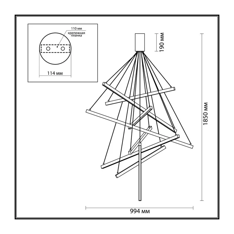 3860/96L L-VISION ODL19 309 золото Подвесной светильник LED 96W 5190Лм 3000К 220V COMETA 4