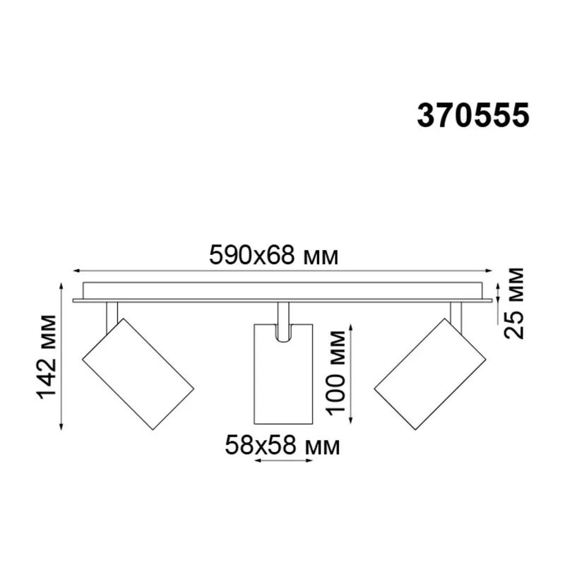 370555 OVER NT19 432 белый Накладной светильник IP20 GU10 3*50W 230V GUSTO 3