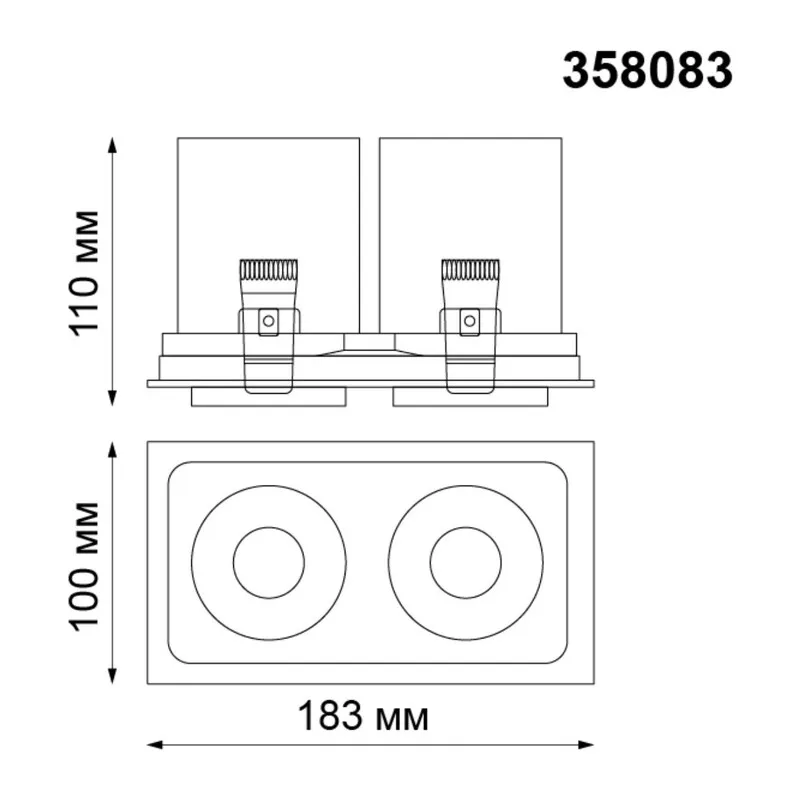 358083 SPOT NT19 528 белый/черный Встраиваемый светильник IP20 LED 3000К 24W 220V LANZA 2