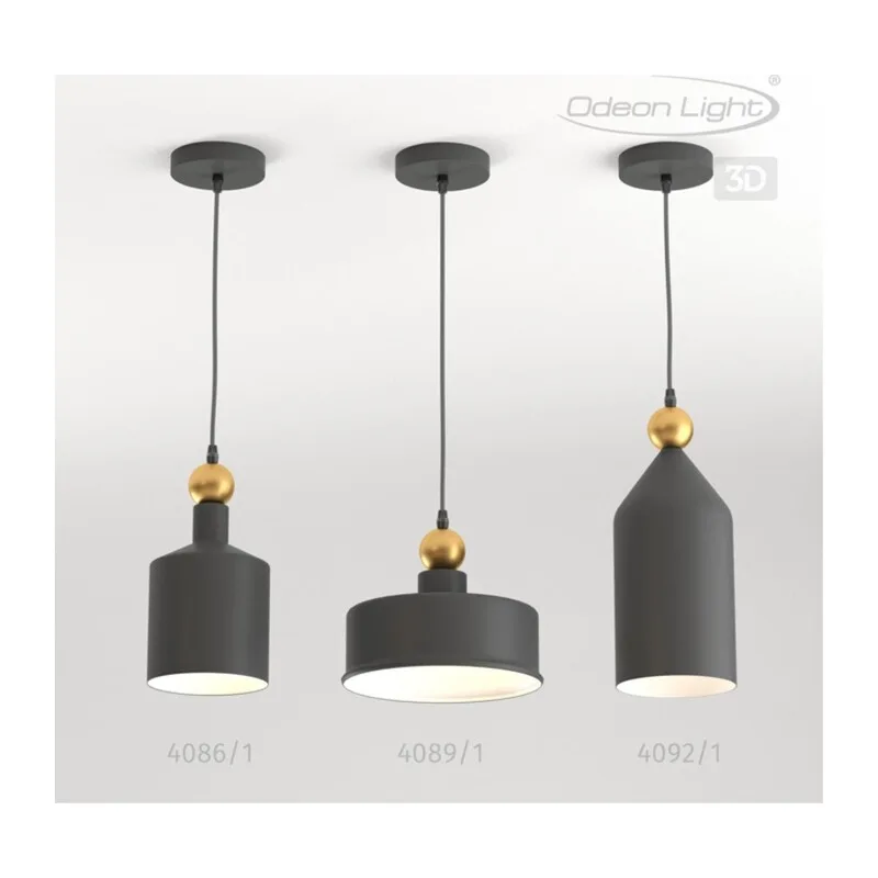 4088/1 PENDANT ODL19 417 темн.серый/золотой Подвес Е27 1*40W BOLLI 3