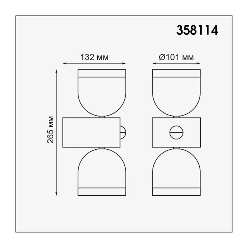 358114 STREET NT19 366 темно-серый  Ландшафтный настен.светильник IP65 LED 3000К 20W GALEATI 3