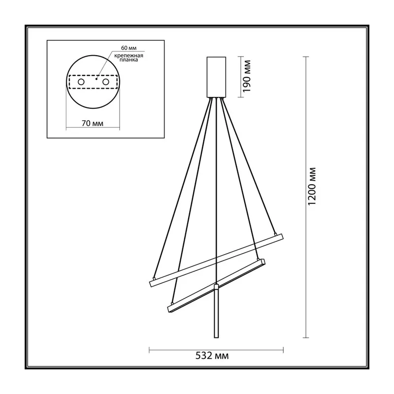 3860/39B L-VISION ODL20 000 черный/металл Подвесной светильник LED 3000K 39W 220V COMETA 3