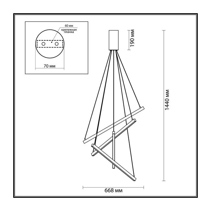 3860/48B L-VISION ODL20 309 черный/металл Подвесной светильник LED 3000K 48W 220V COMETA 3