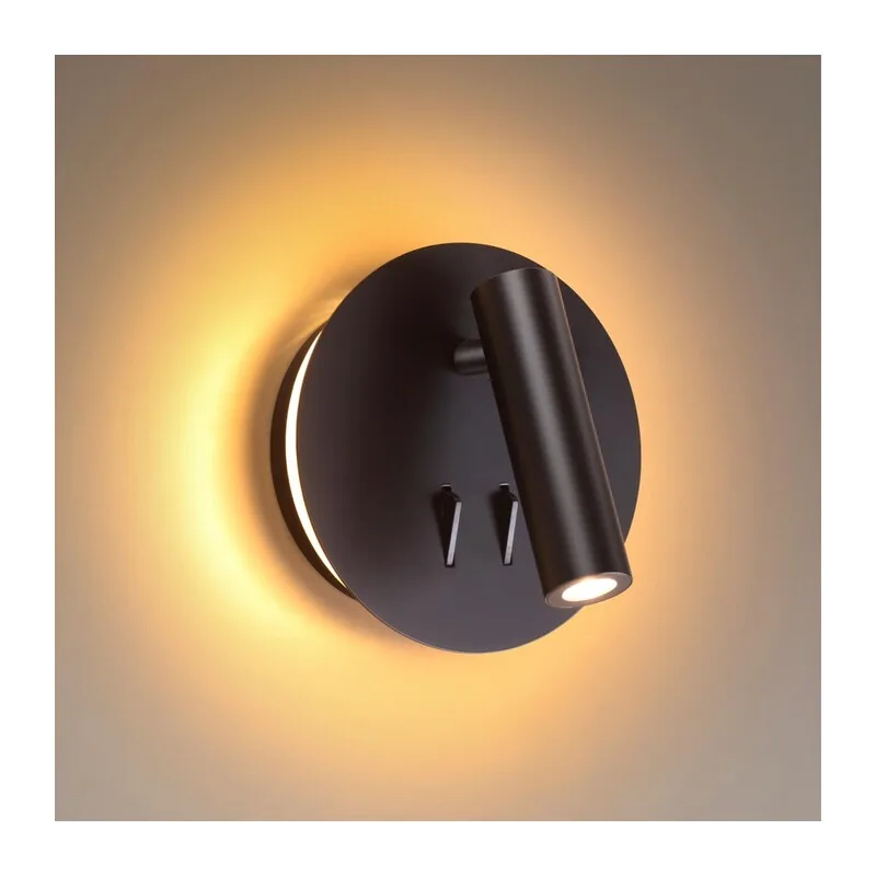 3911/9WL HIGHTECH ODL20 471 черн/металл Наст-й св-к с лампой д/чтения с выкл LED 9W 3000K 220V BEAM 2