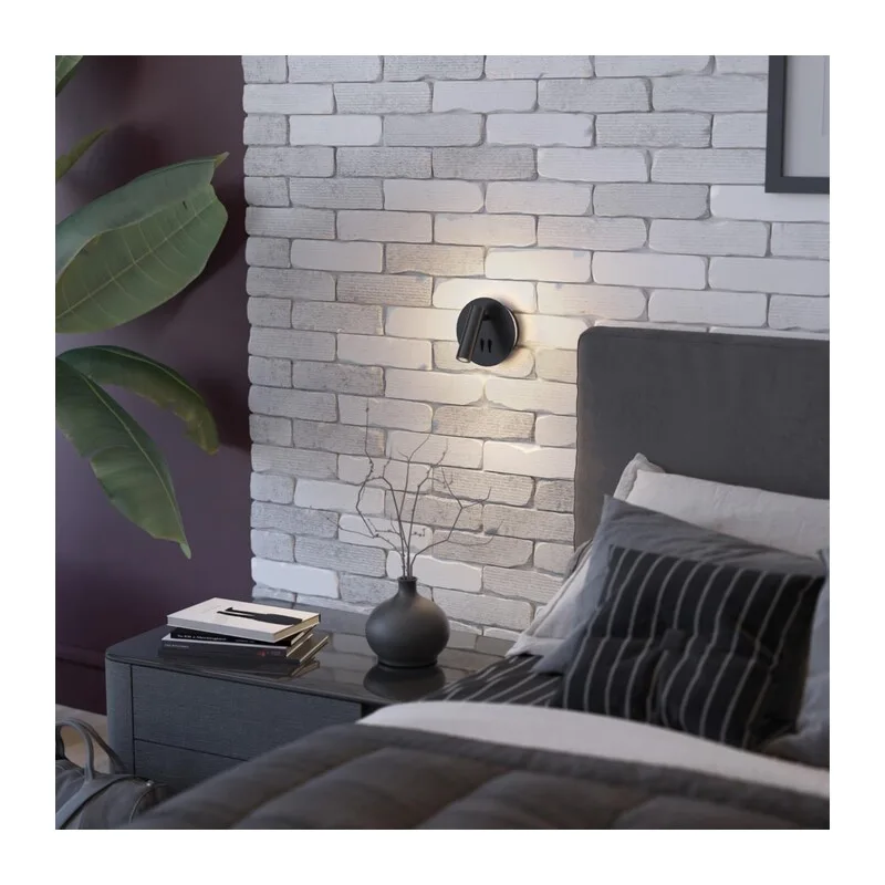 3911/9WL HIGHTECH ODL20 471 черн/металл Наст-й св-к с лампой д/чтения с выкл LED 9W 3000K 220V BEAM 3