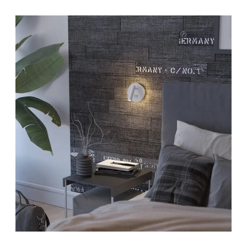 3912/9WL HIGHTECH ODL20 471 бел/металл Наст-й свет-к с лампой д/чтения с выкл LED 9W 3000K 220V BEAM 3