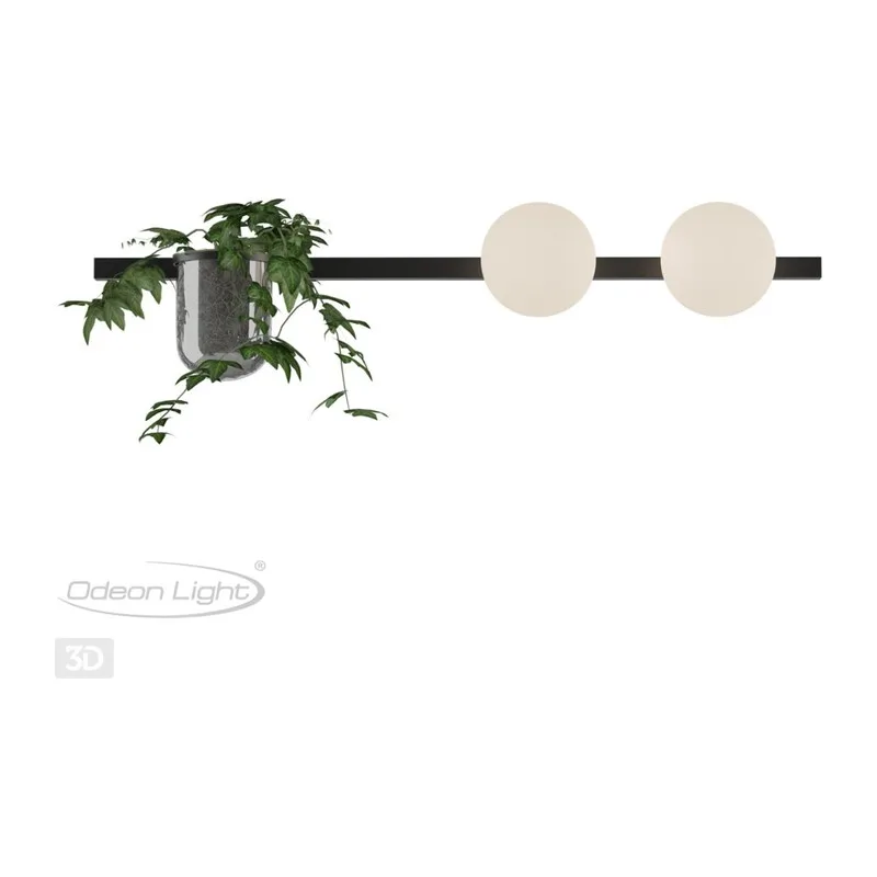 4681/2W WALLI ODL20 463 черный/белый Настенный светильник E14 2*40W 220V FLOWER 4