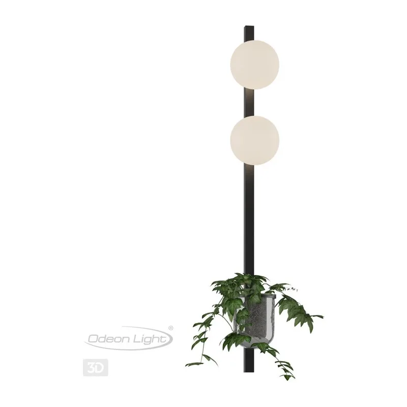 4681/2WA WALLI ODL20 463 черный/белый Настенный светильник E14 2*40W 220V FLOWER 4