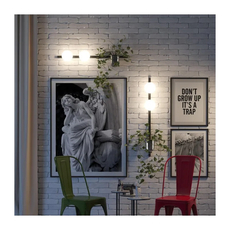 4681/2WA WALLI ODL20 463 черный/белый Настенный светильник E14 2*40W 220V FLOWER 3