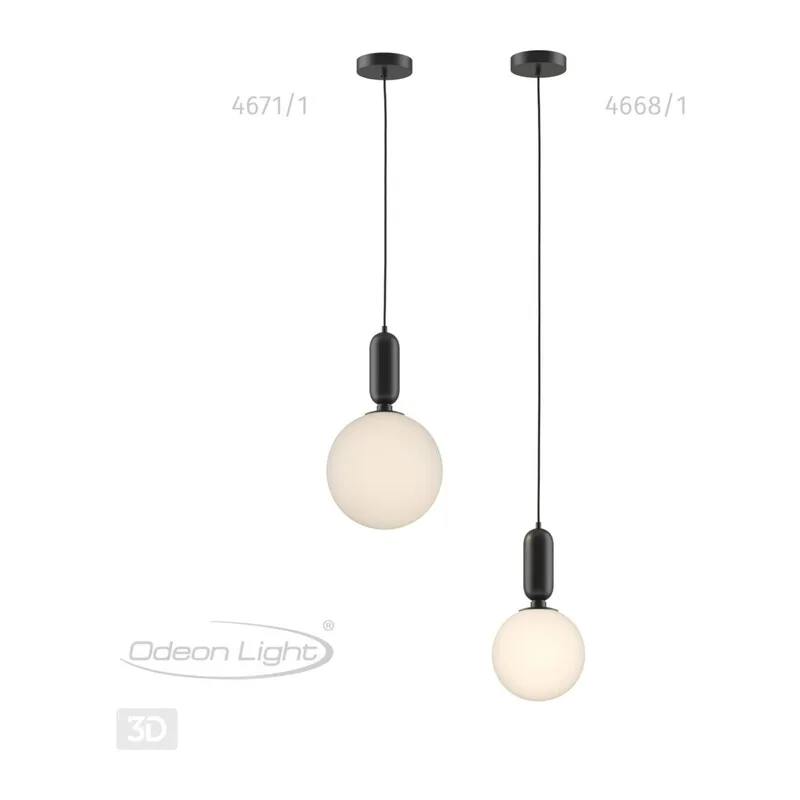 4668/1 PENDANT ODL20 393 черный/белый Подвес E27 1*40W (тип лампы СВЕЧА) 220V OKIA 4