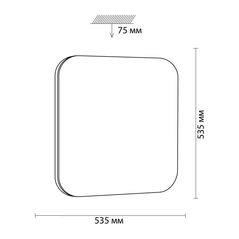 3020/EL TAN SN 213 Светильник пластик/хром LED 72Вт 3000-6500K 535х535 IP43 пульт ДУ/ LampSmart LONA 4
