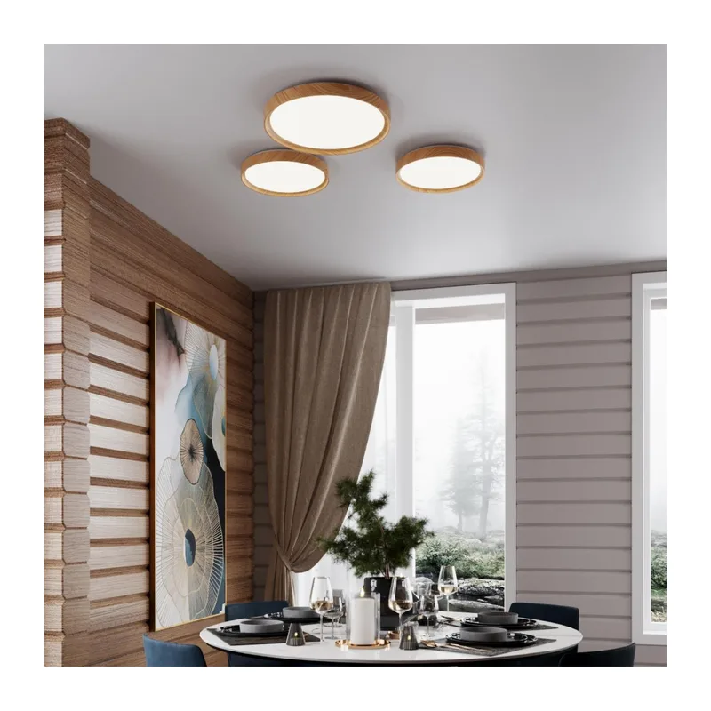 3019/DL TAN SN 175 Светильник пластик/под дер. LED 48Вт 3000-6300 D390 IP43 пульт ДУ/ LampSmart WOODI 4