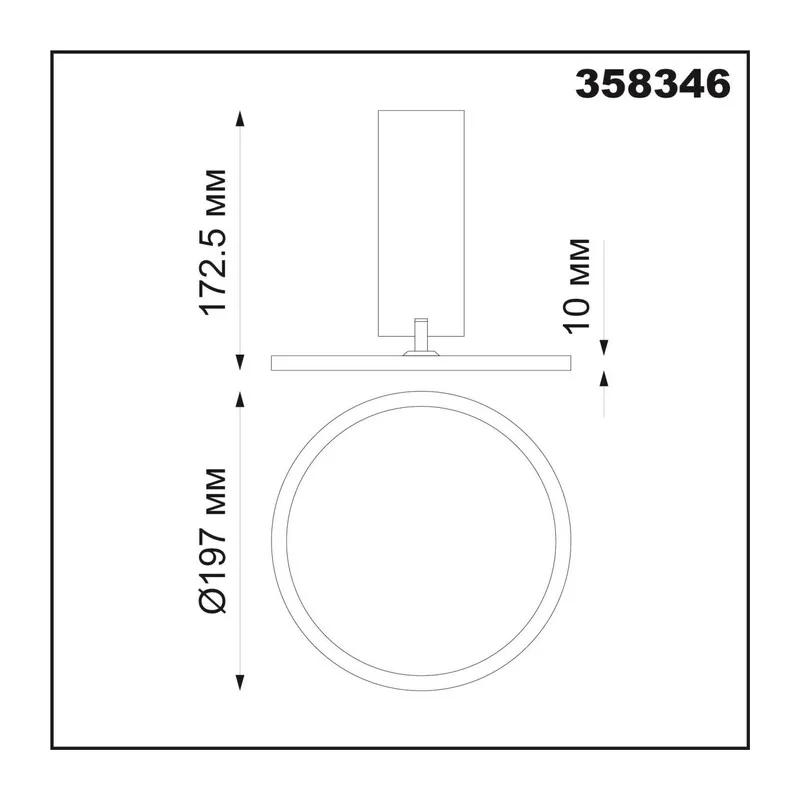 358346 OVER NT20 412 черный Светильник накладной IP20 LED 4000K 18W 85-265V HAT 5