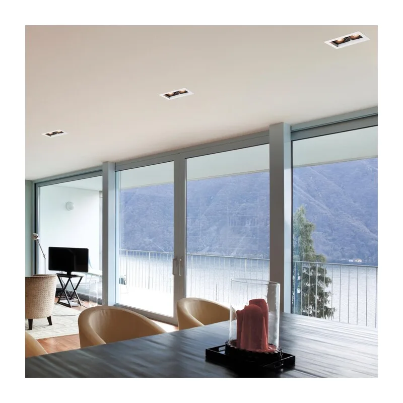 370713 SPOT NT20 546 белый/черный Светильник встраиваемый карданный IP20 GU10 2*50W 220V GESSO 2