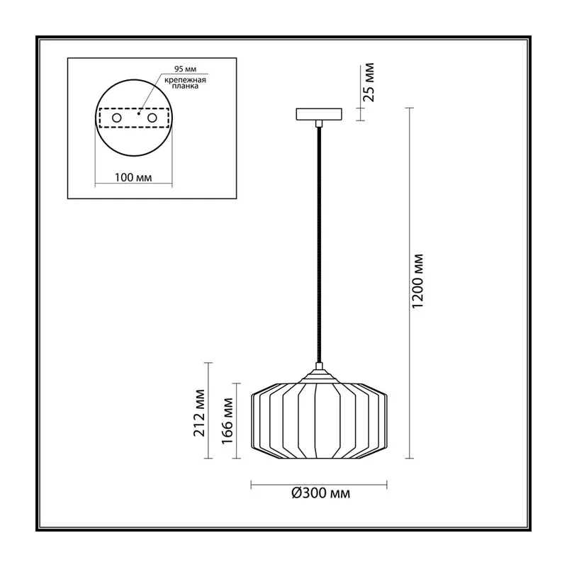 4783/1 PENDANT ODL21 409 зеленый/бронзовый Подвес E27 60W BINGA 5