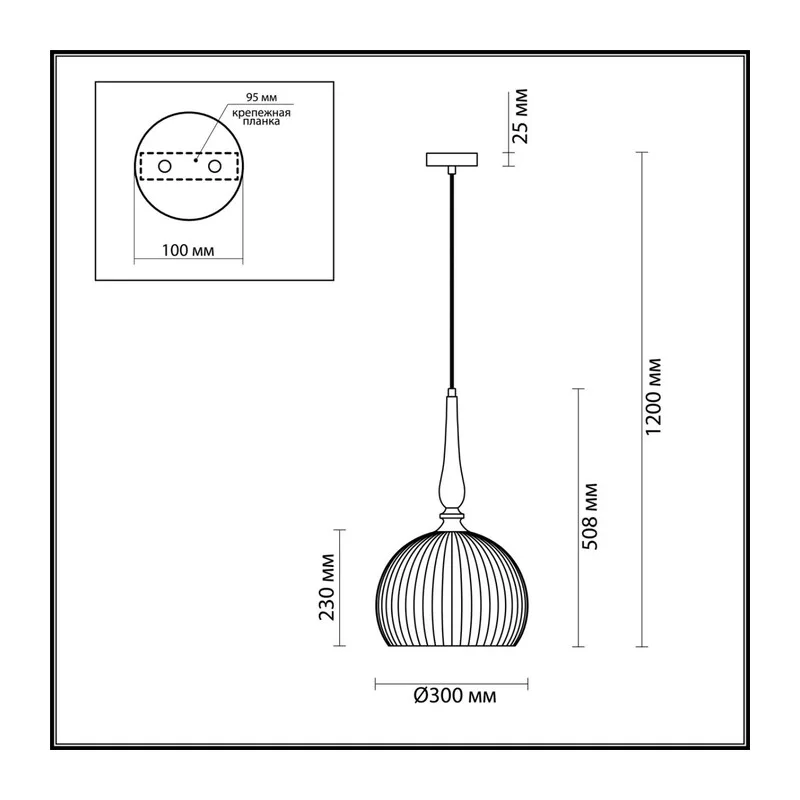 4766/1 PENDANT ODL21 413 белый/бронзовый Подвес E27 60W RUNGA 5