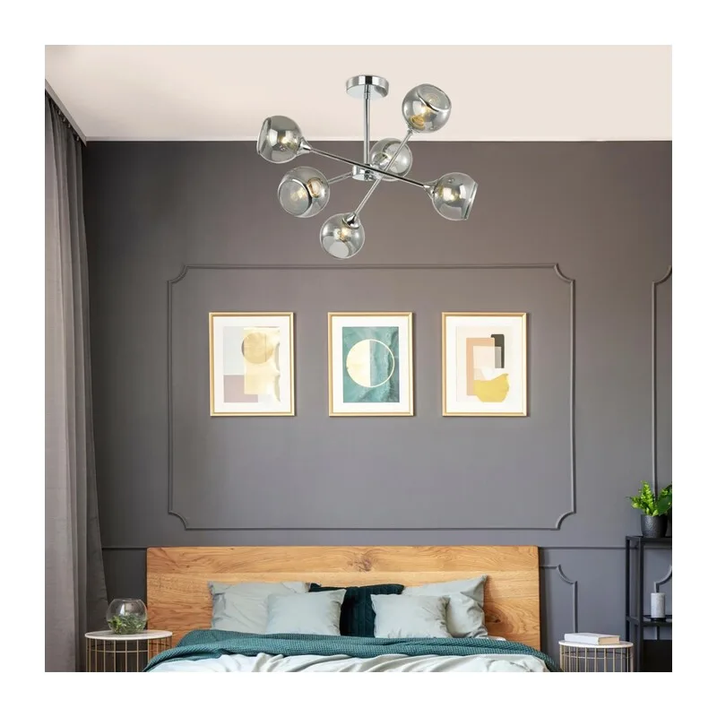 4530/6C COMFI LN21 000 хром, дымчатый Люстра потолочная E27 6*60W 220V SANDRA 3