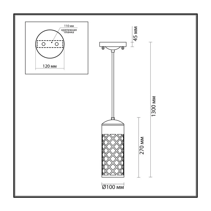 4834/1 NATURE ODL21 706 черный/стекло Ландшафтный светильник-подвес E27 1*60W IP44 DUNES 5