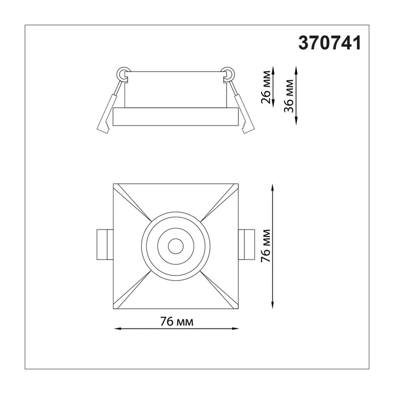 370741 SPOT NT21 542 черный Светильник встраиваемый IP20 GU10 50W 220V METIS 2