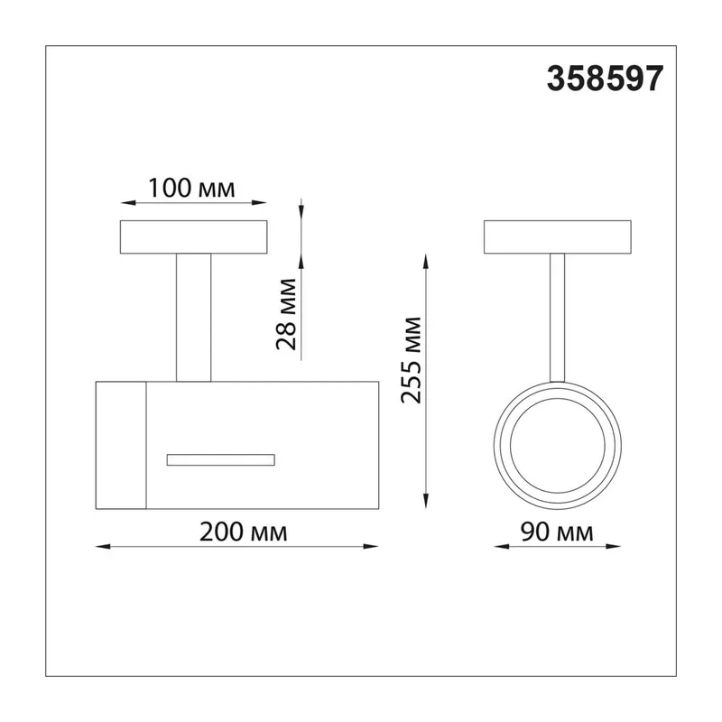 358597 OVER NT21 375 черный Светильник накладной светодиодный IP20 LED 4000K 30W 175-245V DEP 3