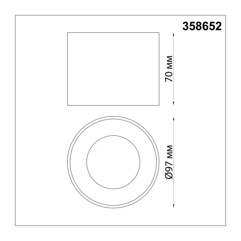 358652 OVER NT21 444 черный Светильник накладной светодиодный IP20 LED 4000К 12W 220V PATERA 3