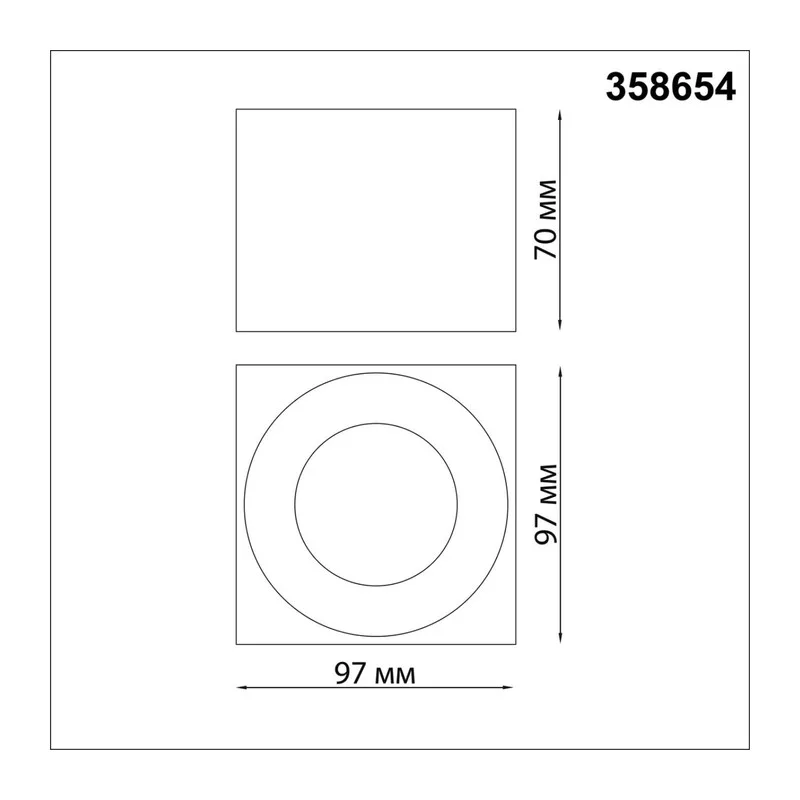 358654 OVER NT21 446 черный Светильник накладной светодиодный IP20 LED 4000К 12W 220V PATERA 5
