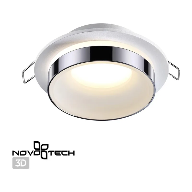 370782 SPOT NT21 595 белый/хром Светильник встраиваемый влагозащищенный IP44 GU10 9W 220V WATER 2