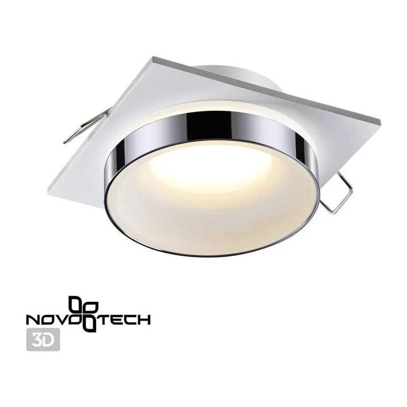 370786 SPOT NT21 594 белый/хром Светильник встраиваемый влагозащищенный IP44 GU10 9W 220V WATER 2