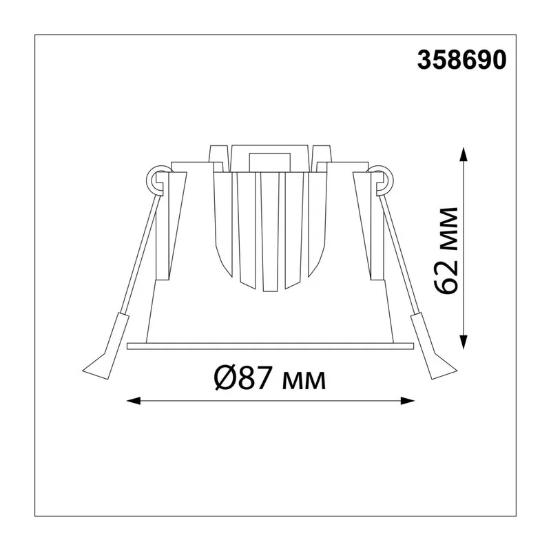 358690 SPOT NT21 462 белый Светильник встраиваемый светодиодный IP20 LED 4000К 10W 100-265V KNOF 3