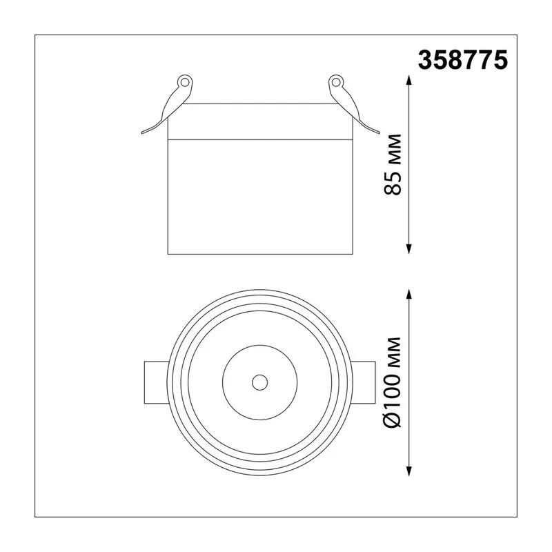 358775 SPOT NT21 526 черный Светильник встраиваемый светодиодный IP20 LED 15W 4000K 1300Лм 100-265V GRODA 2