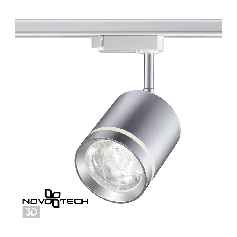 358803 PORT NT21 286 серебро Светильник трековый однофазный трехжильный IP20 LED 15W 1300Лм 4000K 85-265V ARUM 4