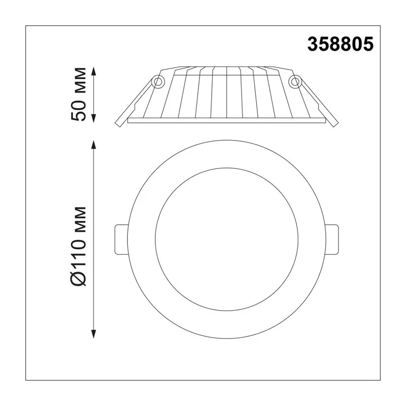 358805 SPOT NT21 556 белый Светильник встраиваемый светодиодный IP20 LED 8W 560Лм 3000K 100-240V GESSO 3