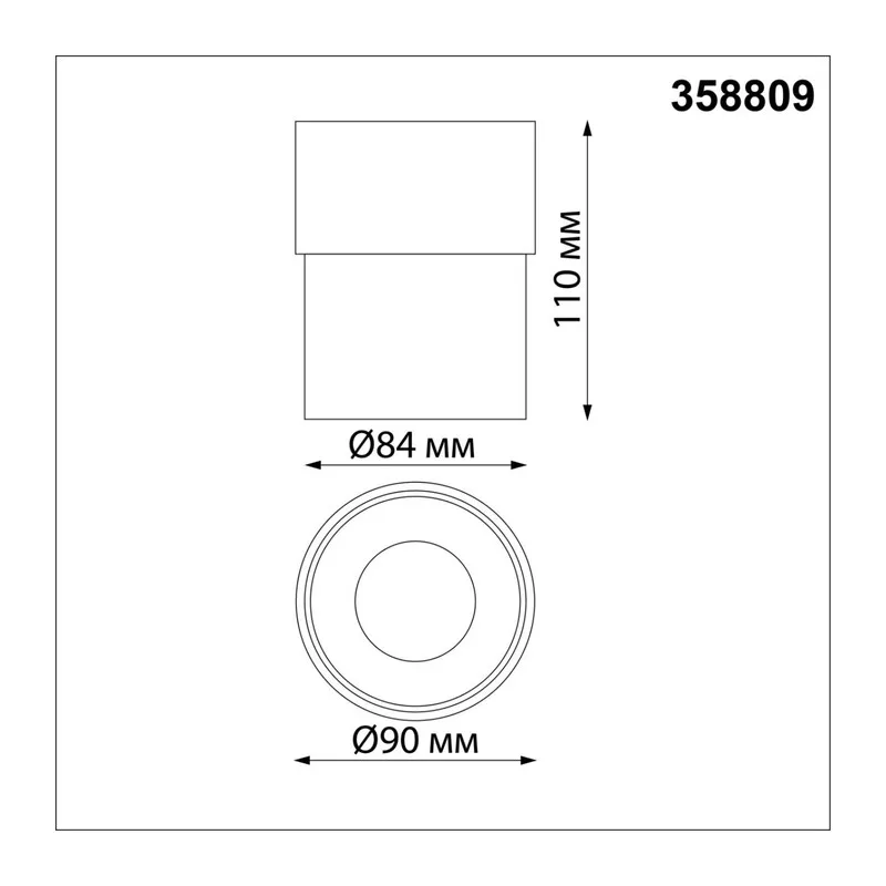 358809 OVER NT21 416 черный Светильник накладной светодиодный IP20 LED 10W 850Лм 4000K 220V GESSO 5