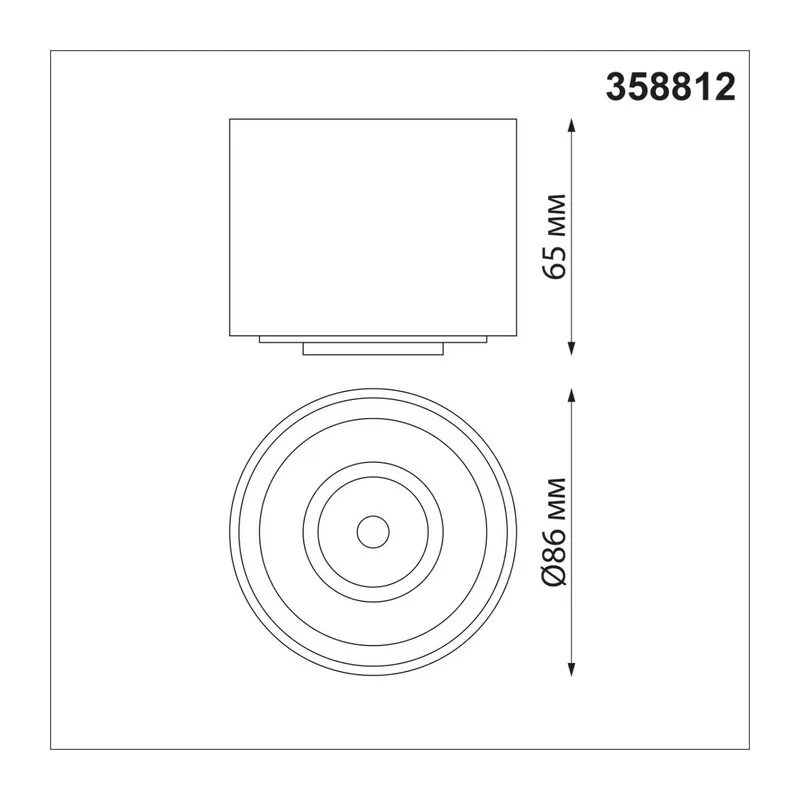 358812 OVER NT21 432 черный Светильник накладной светодиодный IP20 LED 9W 770Лм 4000K 220V GESSO 5