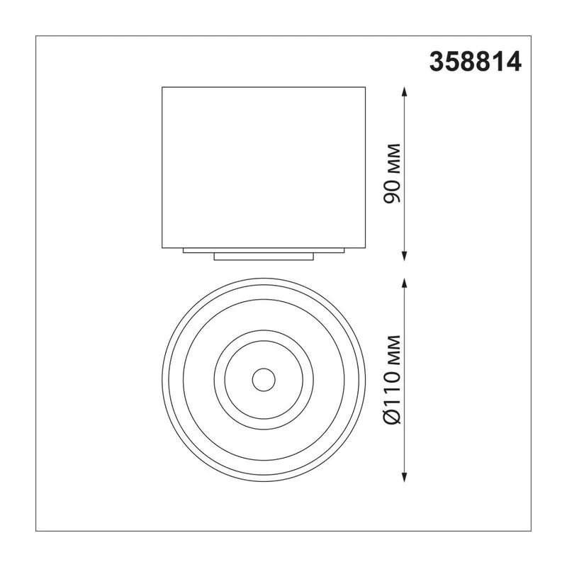 358814 OVER NT21 432 черный Светильник накладной светодиодный IP20 LED 18W 1600Лм 4000K 220V GESSO 5