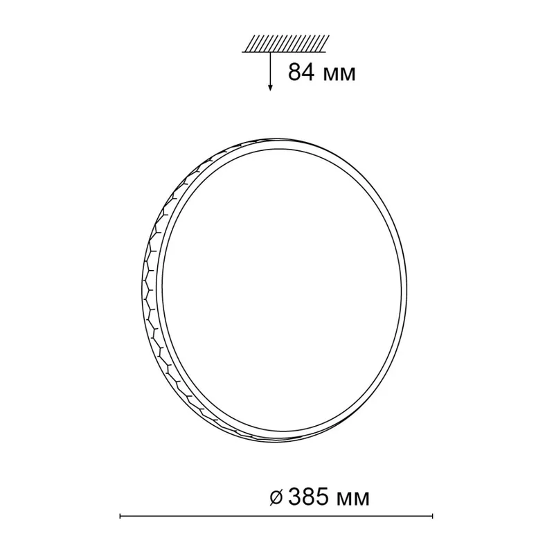 3053/DL PALE SN 023 Светильник пластик/белый/черный LED 48Вт 3000-6300К D385 IP43 пульт ДУ DORTA 4