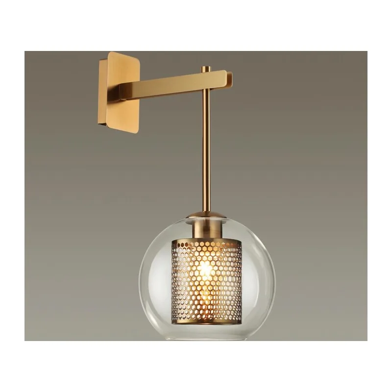 4939/1W PENDANT ODL22 000 античн.бронза/металл/прозрачный/стекло Бра E27 1*40W CLOCKY 2