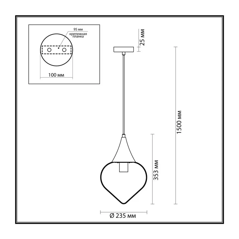 4950/1 PENDANT ODL22 401 бронзовый/прозрачный/стекло Подвес E14 1*40W KESTA 4