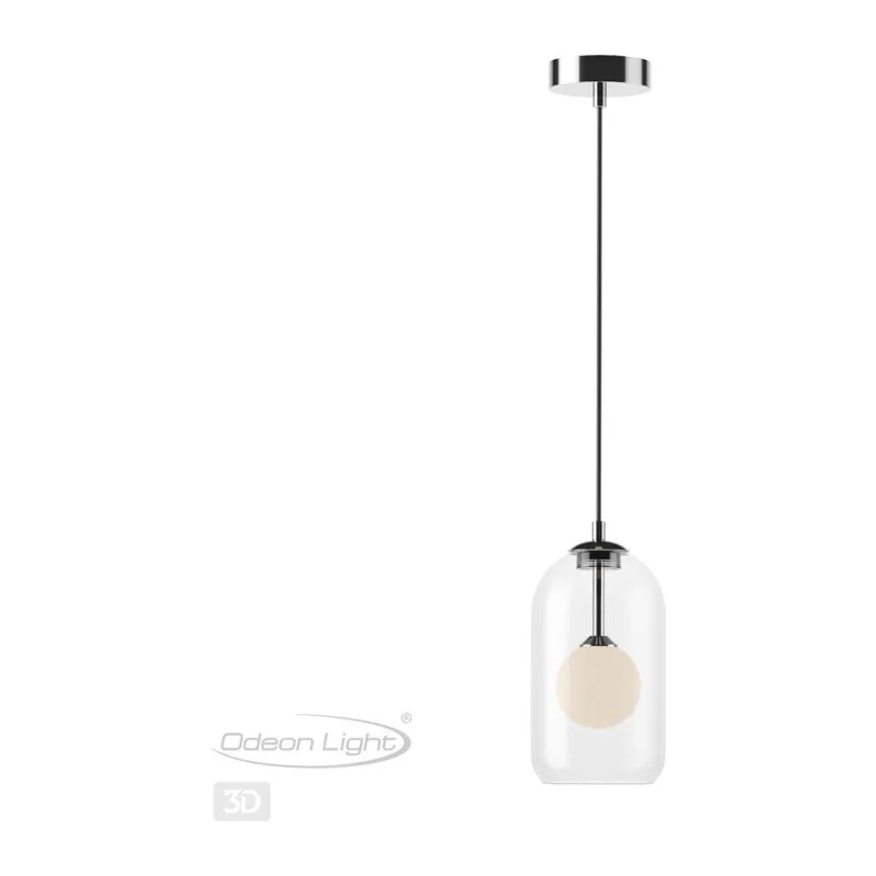 4953/1 PENDANT ODL22 000 хром/ белый/прозрачный/стекло Подвес G9 1*40W LOSTAR 4