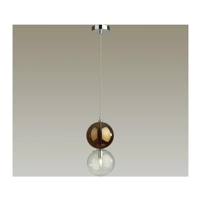 4980/1B PENDANT ODL22 000 хром/коричневый/стекло Подвес G9 1*40W TWIXY 2