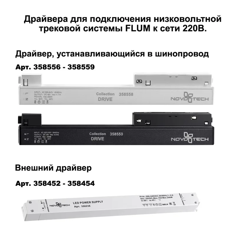 135130  NT21 138 белый Шинопровод для монтажа в натяжной потолок 2м 48V FLUM 3