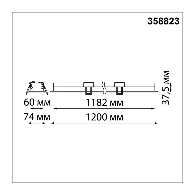 358823 SPOT NT22 550 черный Встраиваемый светодиодный светильник IP20 LED 4000K 48W 220V ITER 3
