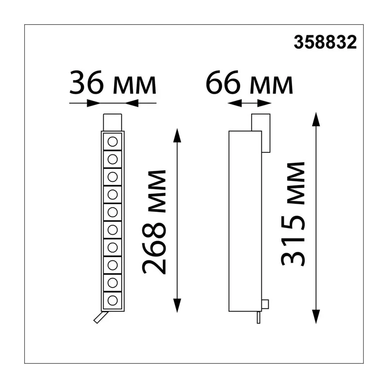 358832 PORT NT22 270 белый Светильник трековый однофазный трехжильный IP20 LED 4000K 16W 220V ITER 2
